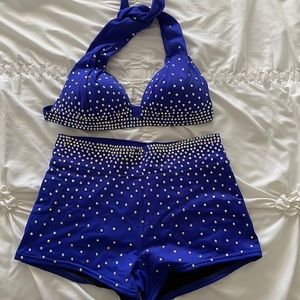 Bedazzled 2 piece dance audition outfit